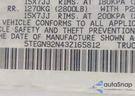 2003 Toyota Tacoma Prerunner V6 from USA, damaged, VIN 5TEGN92N43Z165812